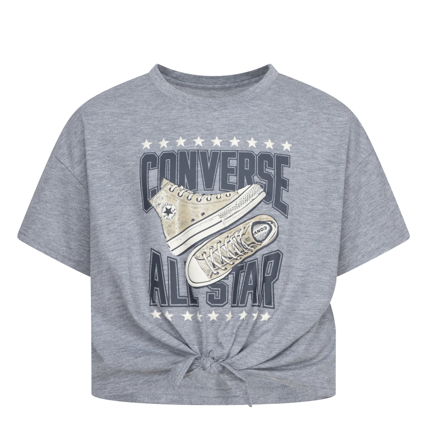 Tie Front Boxy Graphic Tee (Big Kid)
