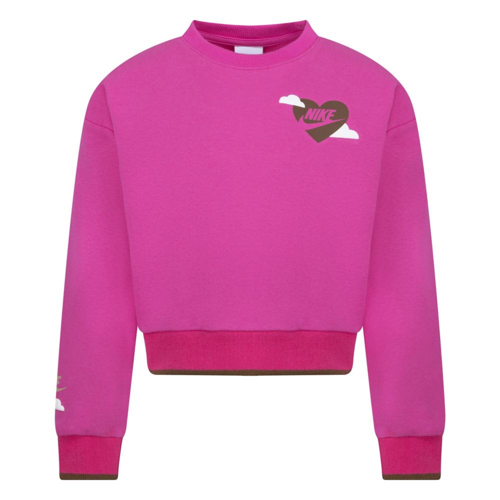 Sweet Swoosh Crew Sweatshirt (Little Kid)
