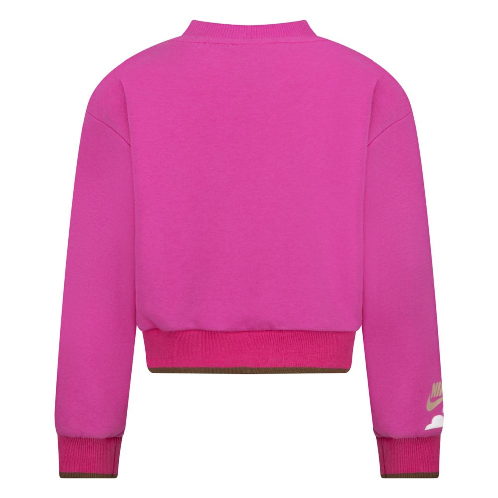 Sweet Swoosh Crew Sweatshirt (Little Kid)