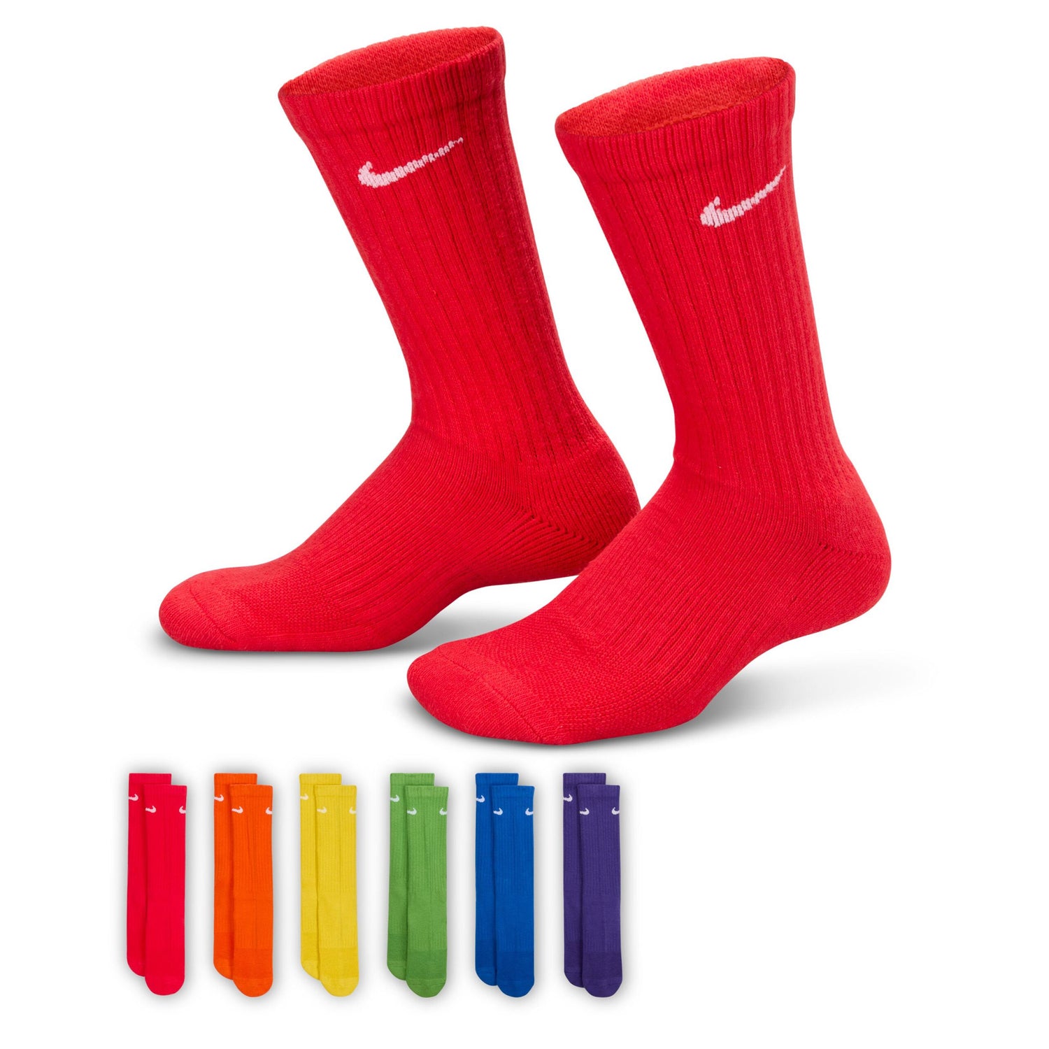 Everyday Cushioned Crew Socks 6 Pack (3Y-5Y)